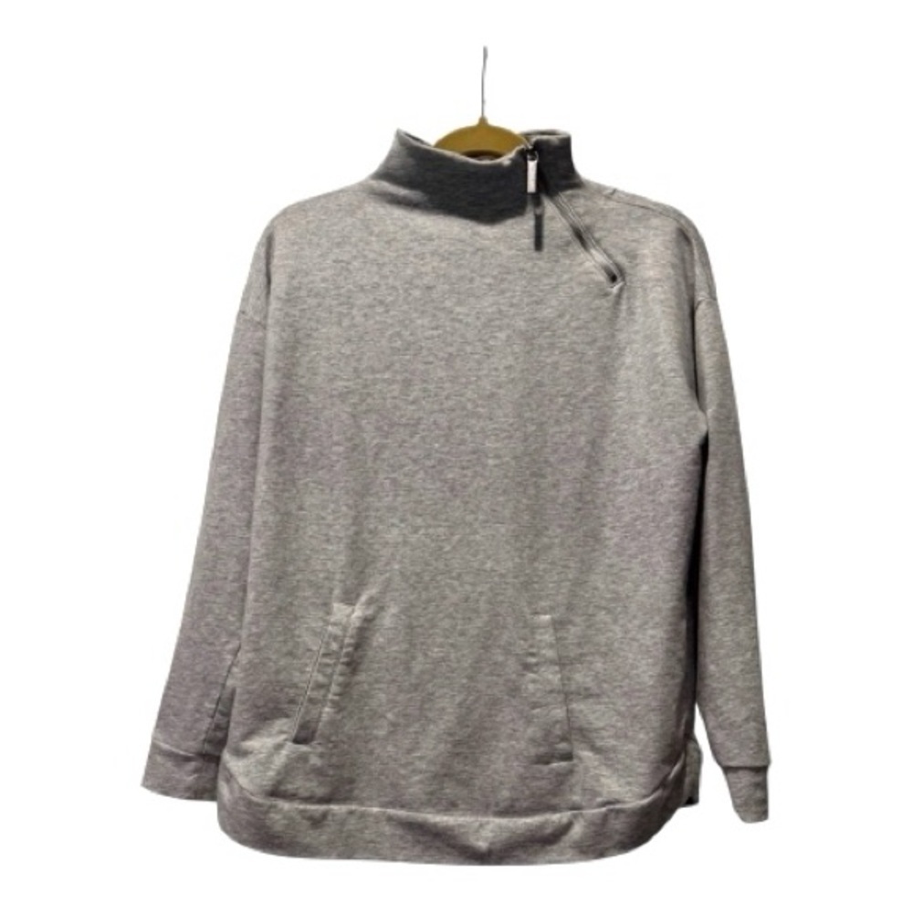 Michael Kors Heather Gray Side Zip Mock Neck Pullover Size M